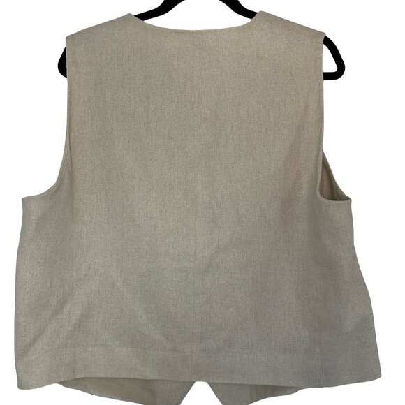 LINEN TAILORED VEST Size XL Beige from Zara Spain. Like NEW - Picture 10 of 10
